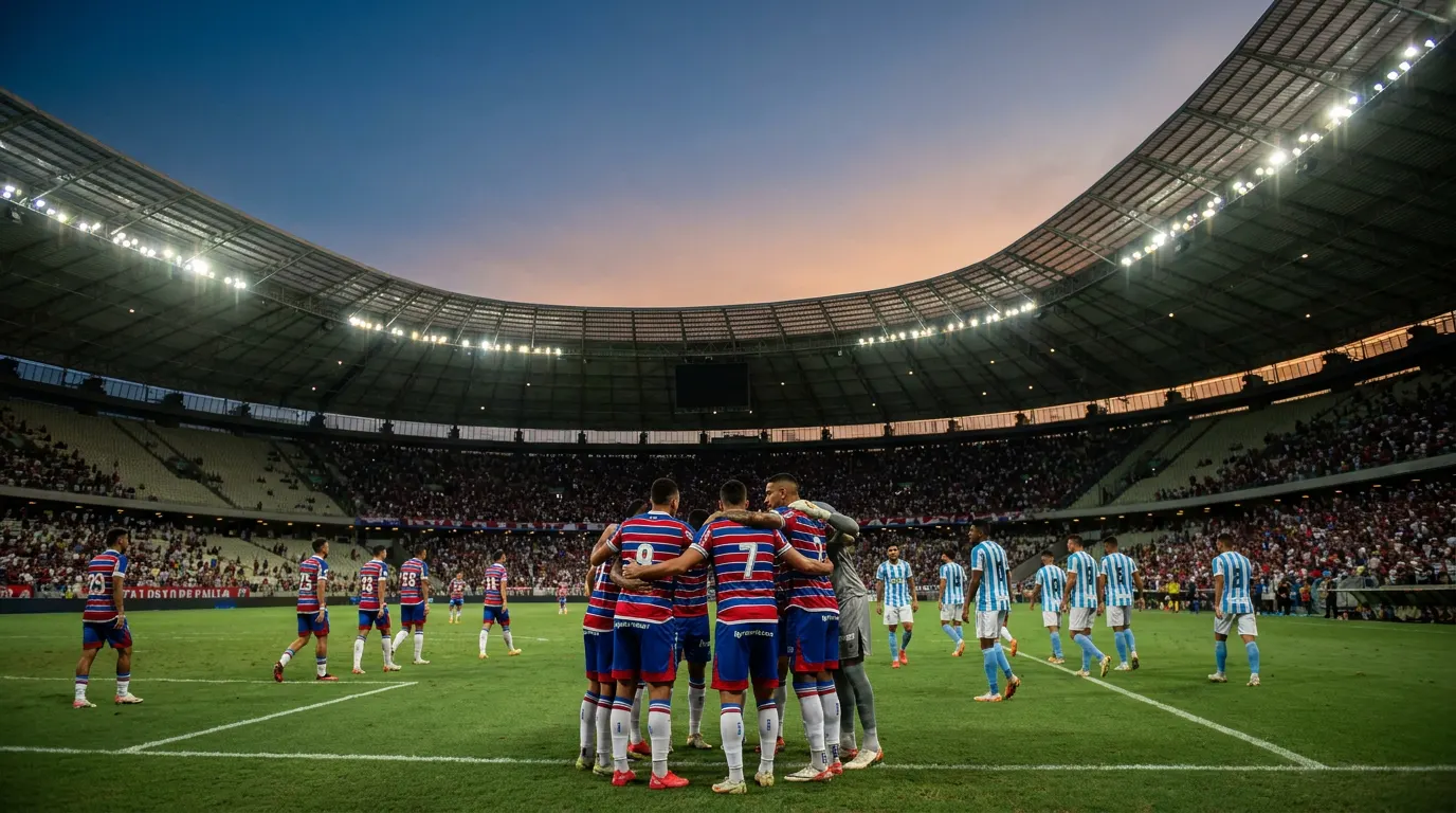 Juan Miritello comemorando gol pela Fortaleza na Arena Castelão na Série B 2026
