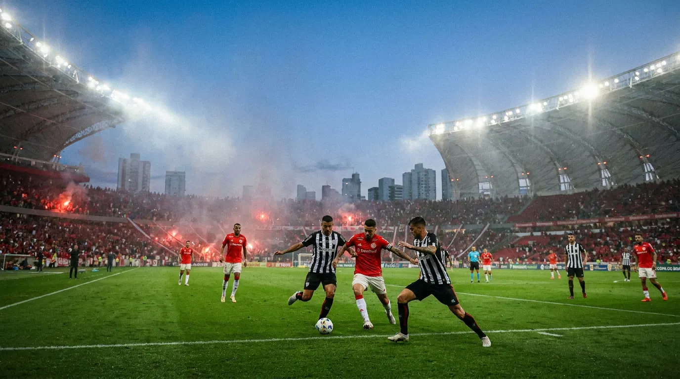 Defesa do Internacional no Beira-Rio durante jogo decisivo da Copa do Brasil 2026