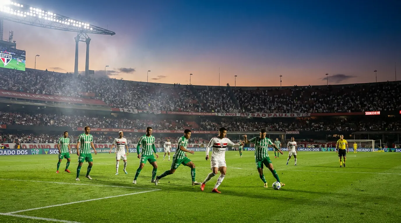 Calleri comemorando gol pelo São Paulo no Alfredo Jaconi pela Copa do Brasil 2026