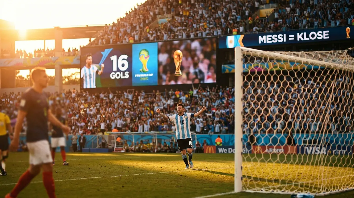 Messi celebra hat-trick na Copa do Mundo 2026 no Arrowhead Stadium em Kansas City, igualando Klose como maior artilheiro da história