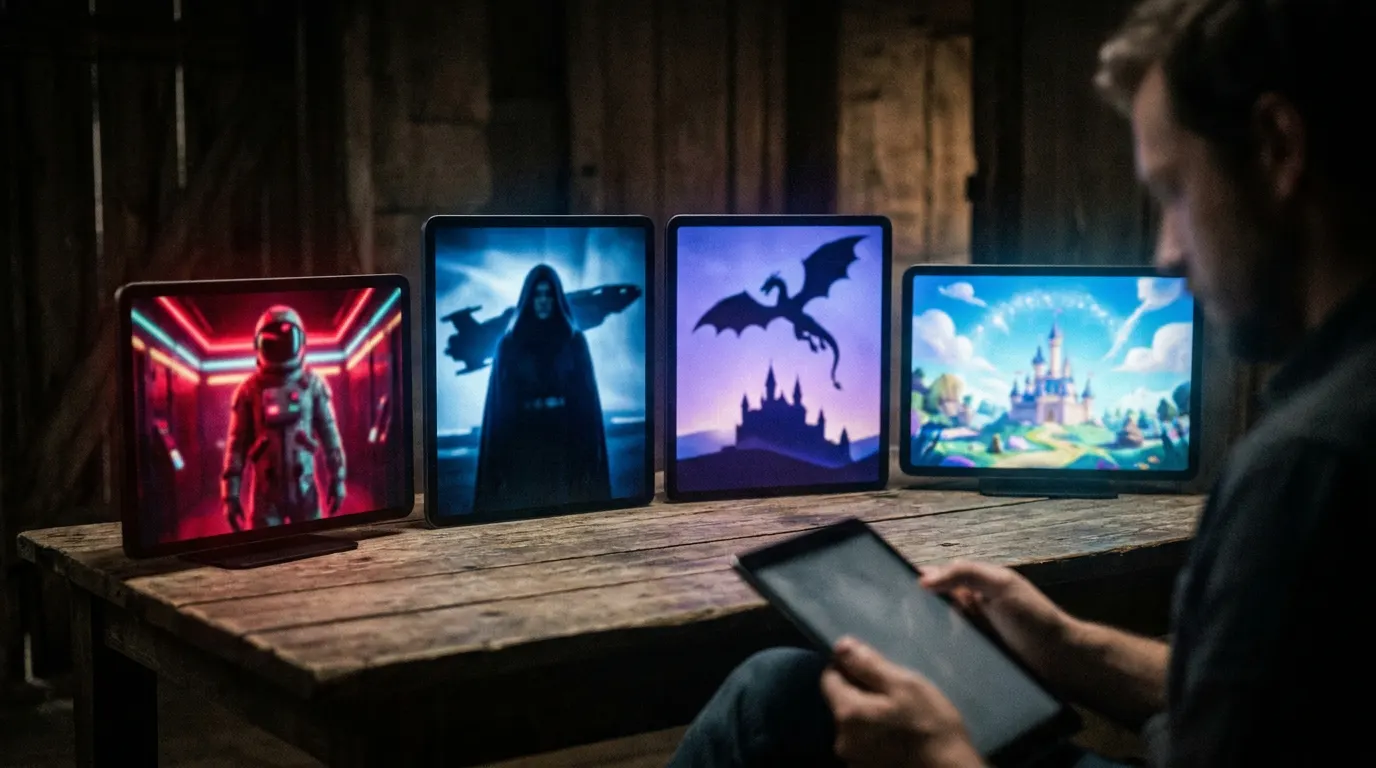 Comparativo dos streamings Netflix, Prime Video, Disney+ e Max em 2026 com logos nas telas