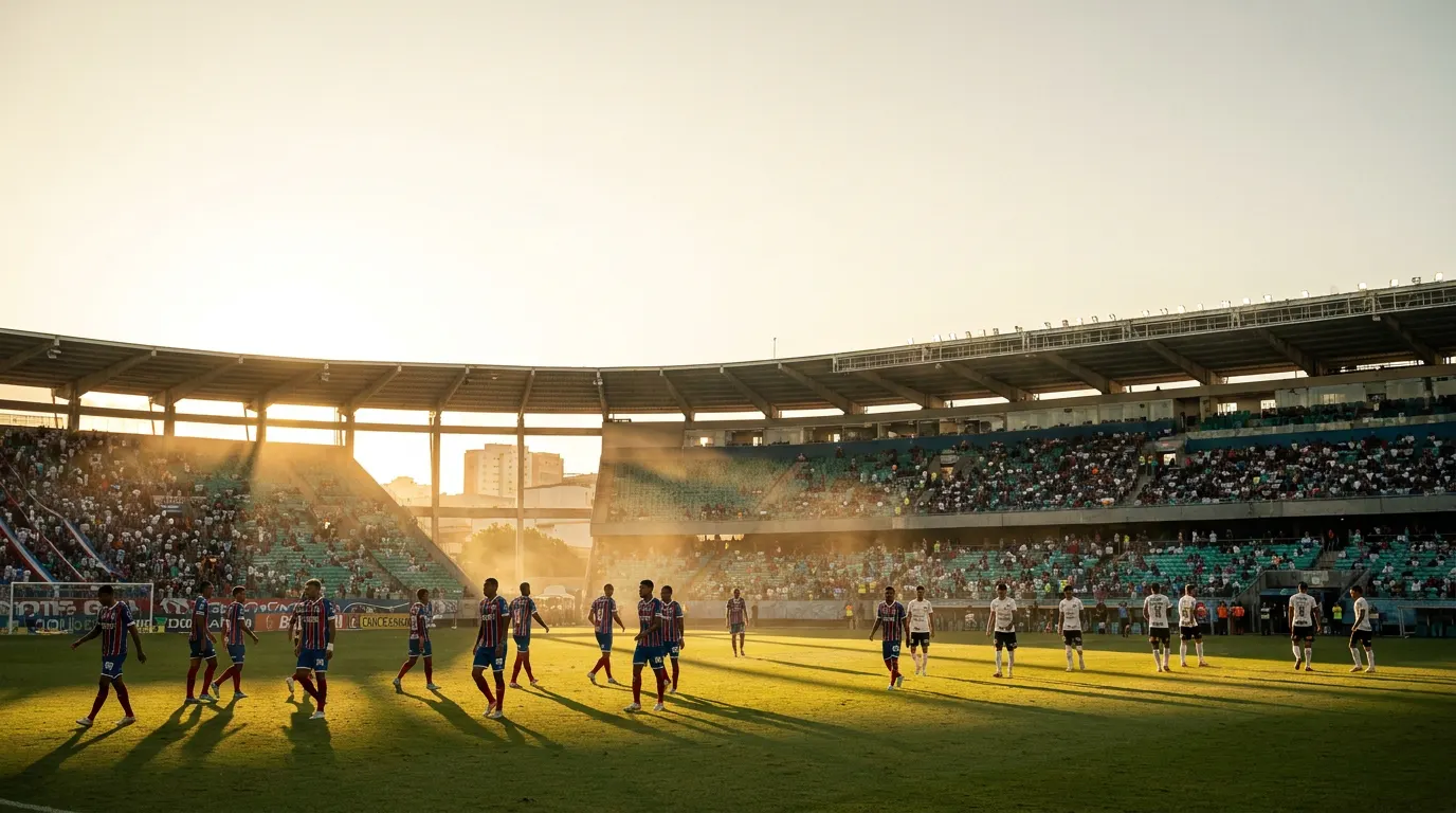 Erick Pulga do Bahia em ação contra o Corinthians na Arena Fonte Nova pelo Brasileirão 2026