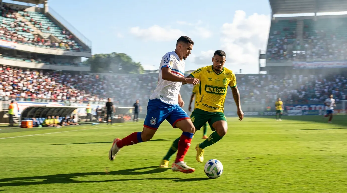 Erick Pulga do Bahia comemorando gol na Arena Fonte Nova pelo Brasileirão Série A 2026