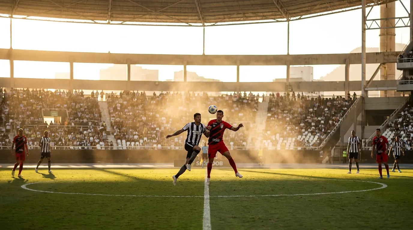 Estádio Olímpico Nilton Santos lotado na noite do jogo Botafogo x Athletico-PR pela 24ª rodada do Brasileirão 2026