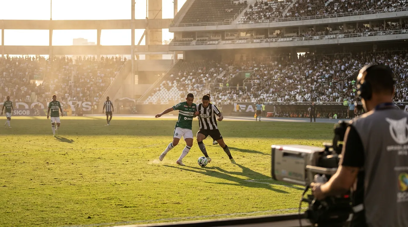 Pedro Rocha do Coritiba disputa bola com defensor do Botafogo no Estádio Couto Pereira pela 30ª rodada do Brasileirão 2026