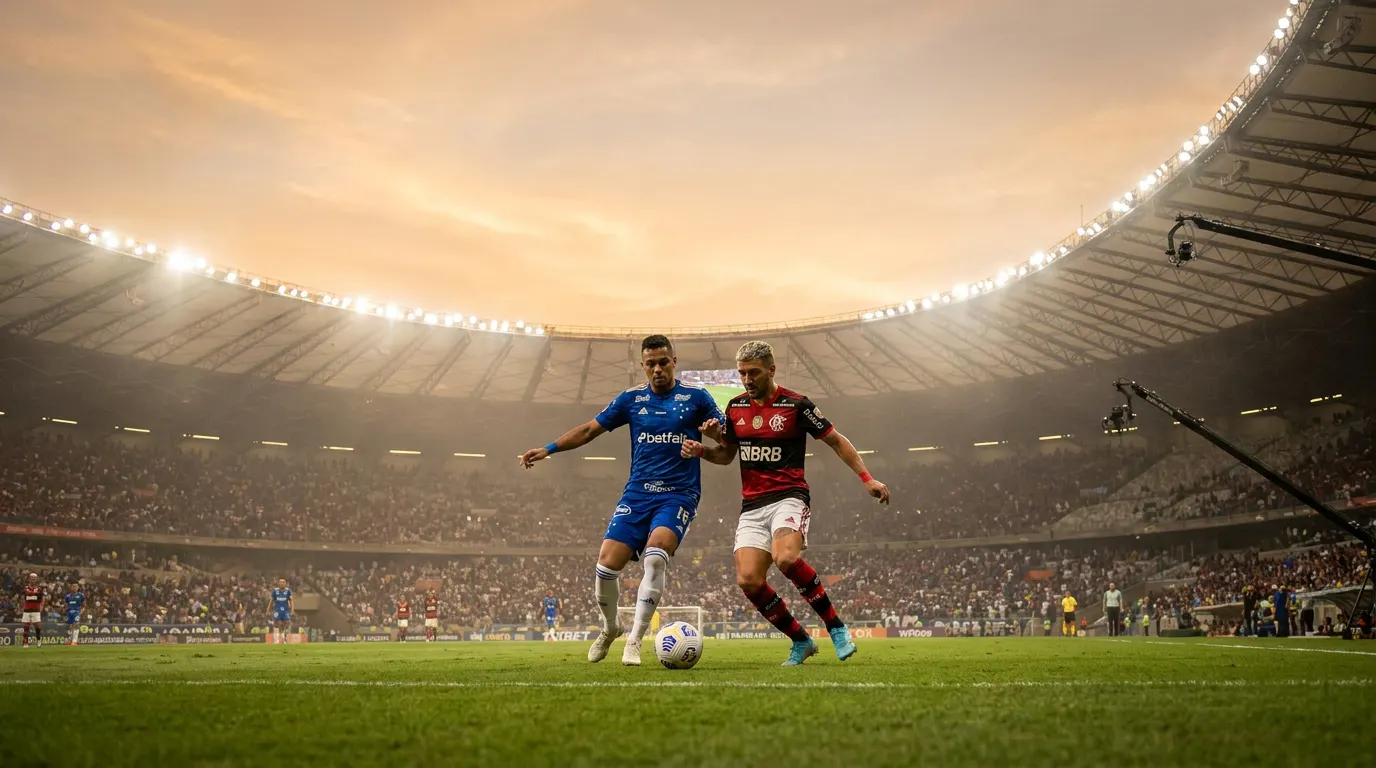 Gerson e Matheus Pereira em duelo de meio-campo no Mineirão pela 24ª rodada do Brasileirão 2026