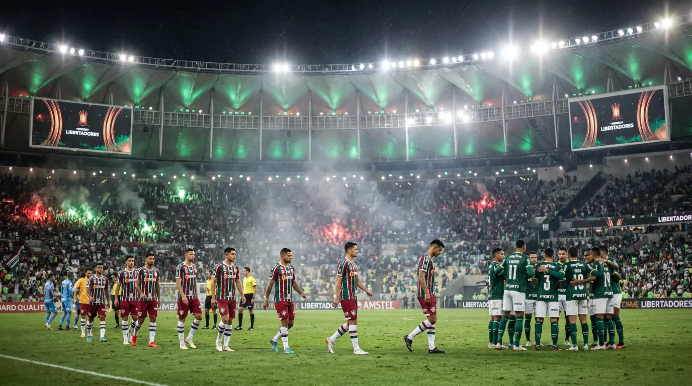 Thiago Silva e Gustavo Gómez em duelo no Maracanã pela semifinal da Libertadores 2026 entre Fluminense e Palmeiras