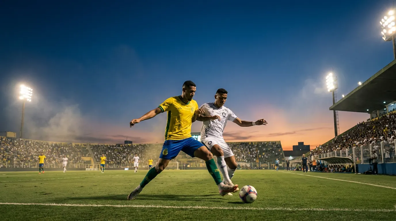 Disputa de bola entre jogadores de Mirassol e Remo no Maião pela 21ª rodada do Brasileirão Série A 2026