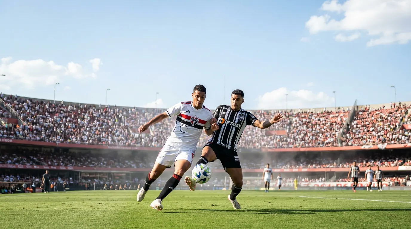 Jonathan Calleri comemorando gol com a camisa do São Paulo no Morumbis pelo Brasileirão 2026
