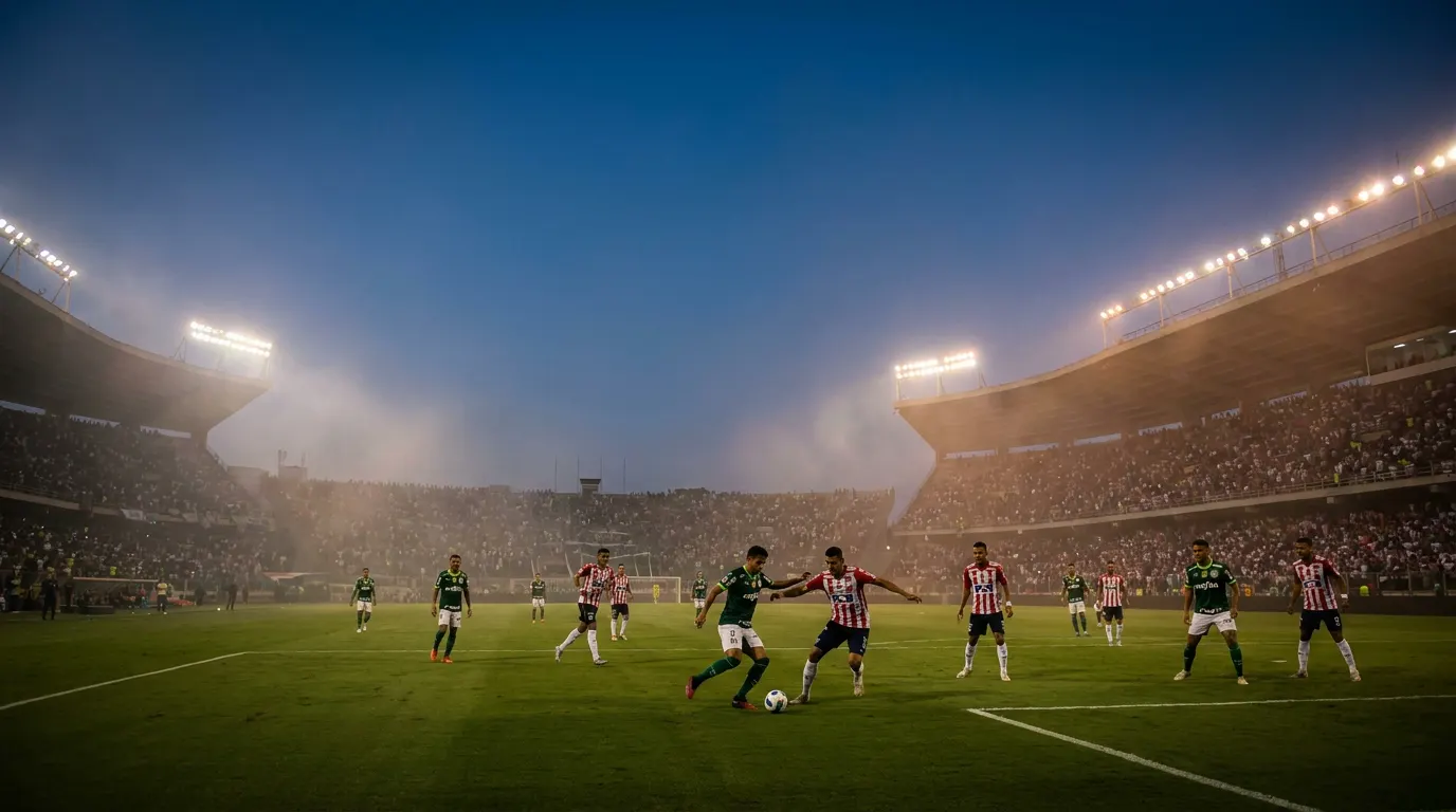 Flaco López comemorando gol pelo Palmeiras no Allianz Parque pela Copa Libertadores 2026