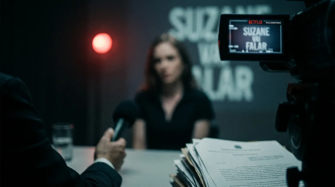 Cena dramática de documentário true crime da Netflix sobre o caso Suzane von Richthofen