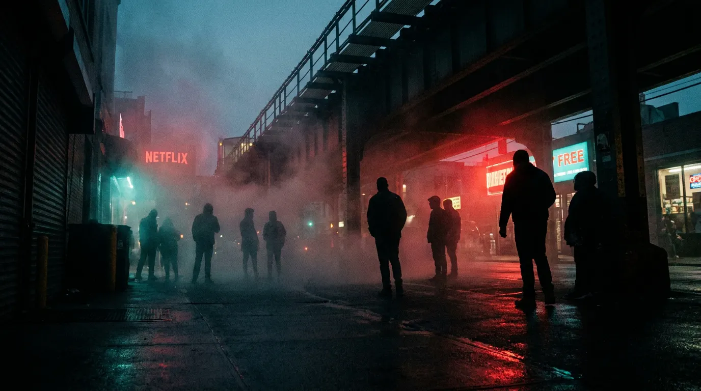 Shun Oguri como o detetive Kenji Okamoto em sala de investigação sombria em Vapor Humano na Netflix